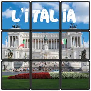 Esempio di faccia superiore del Souvenir Cube — edizione Italia