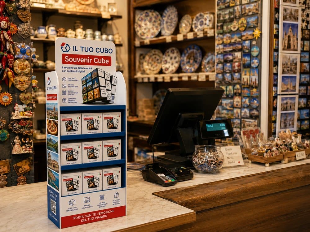 Souvenir Cube in un negozio a Cefalù — 1